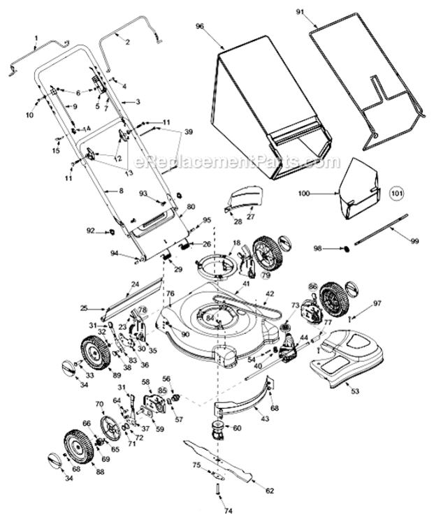 Page A Diagram and Parts List for 12A-445E452  Yard Man Lawn Mower